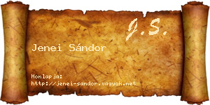 Jenei Sándor névjegykártya